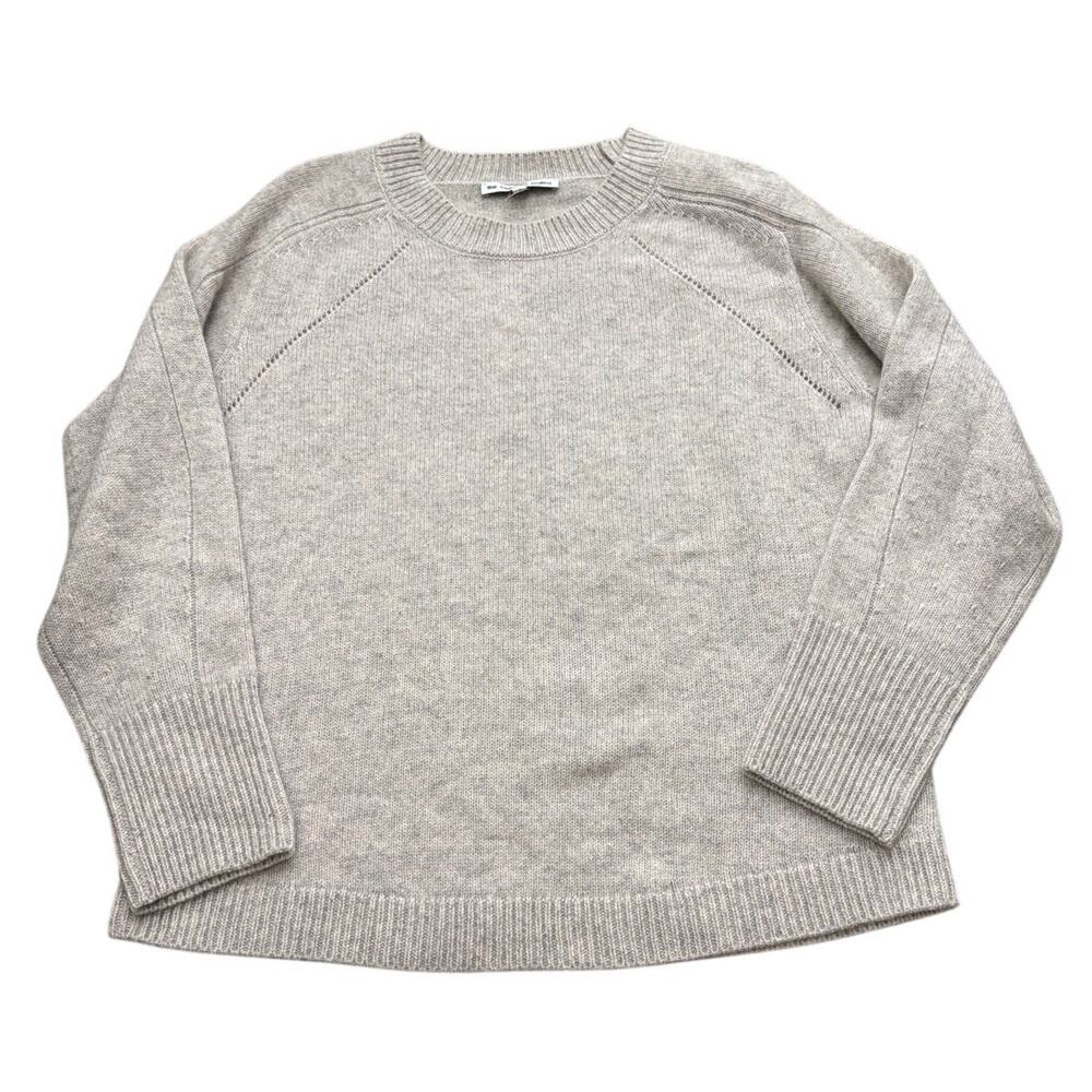 The Cashmere Project Pointelle Tunic Sweater London Grey Heather Size Medium